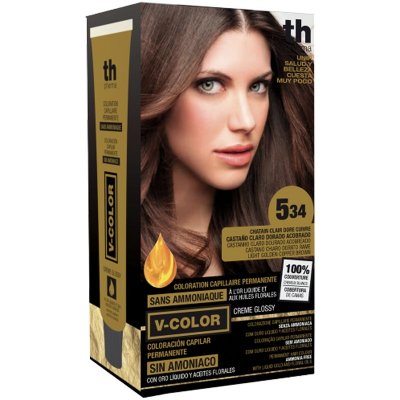 TH Pharma Barva na vlasy V-color světla zlatavě měděno hnědá 5.34