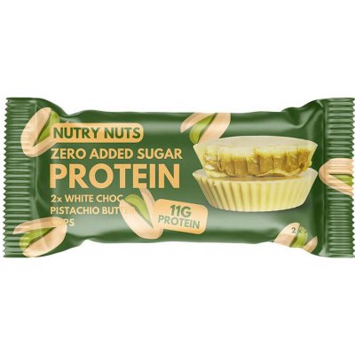 Nutry Nuts Proteinové košíčky Bílá čokoláda s pistáciovým krémem 2 x 21 g – Zboží Dáma