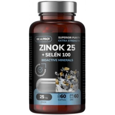 Be A Pro! Zinek 25 + Selen 100 Bioactive Minerals 60 kapslí – Hledejceny.cz