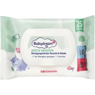 Babydream Vlhčené ubrousky na obličej a ruce 25 ks – Zboží Dáma