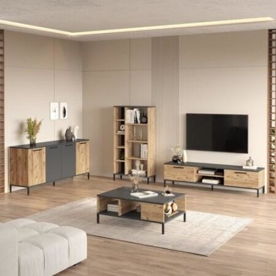 Hanah Home Living Room Furniture Set RL6-AA Atlantic Pine Anthracite