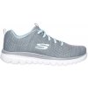 Dámské fitness boty ! ! Skechers Graceful-Twisted Fortune Runners Womens Gray/Mint Mesh