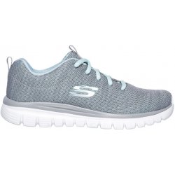 ! ! Skechers Graceful-Twisted Fortune Runners Womens Gray/Mint Mesh