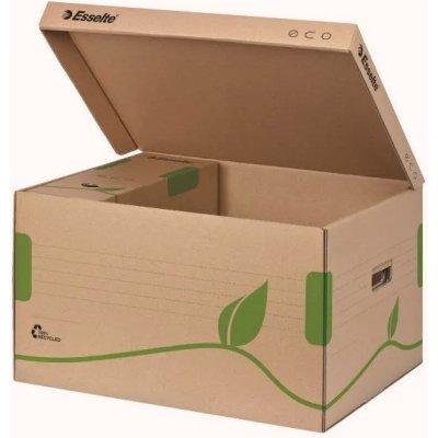 LEITZ Esselte ECO archivační kontejner s víkem, na krabice 80/100 mm, hnědá – Zboží Mobilmania