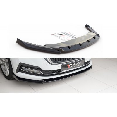 Maxton Design spoiler pod přední nárazník ver.1 pro Škoda Octavia Mk4, černý lesklý plast ABS