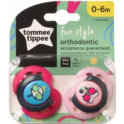 Tommee Tippee Šidítko C2N Silikon Fun růžová 2 ks – Zboží Mobilmania