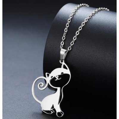 Origoska Ocelový řetízek kočka KC19 stříbrná – Zboží Dáma