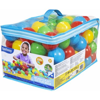 Bestway Plastové míčky 100 ks v průhledné tašce – Zboží Mobilmania