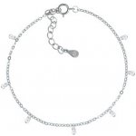 Nubis® Stříbrný náramek na nohu se zirkony NB-6049 – Zboží Dáma