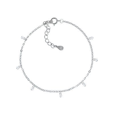 Nubis® Stříbrný náramek na nohu se zirkony NB-6049 – Zboží Dáma