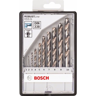 BOSCH Sada spirálových vrtáků do kovu HSS-G, Robust Line, 135° 1–10 mm, 10 kusů 2607010535 – Zboží Mobilmania