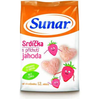 SUNÁREK Dětský snack jahodová srdíčka 50 g – Zbozi.Blesk.cz