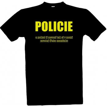 Tričko s potiskem policie pánské Černá