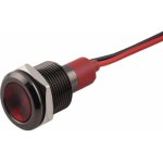 LED kontrolka kovová, pro průměr otvoru 12mm, černá Červená 12-24 V DC | Zboží Auto