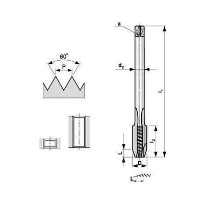 Bučovice Tools Závitník strojní M8x1,25 HSSE 2N přímá drážka s lamačem třísek - BU195-080 – Zboží Mobilmania