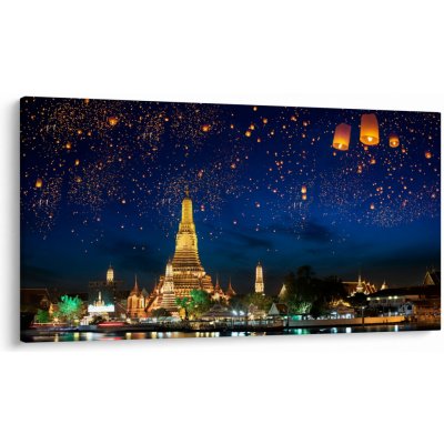 Obraz - Lampióny štěstí, Bangkok, jednodílný 120x70 cm – Hledejceny.cz