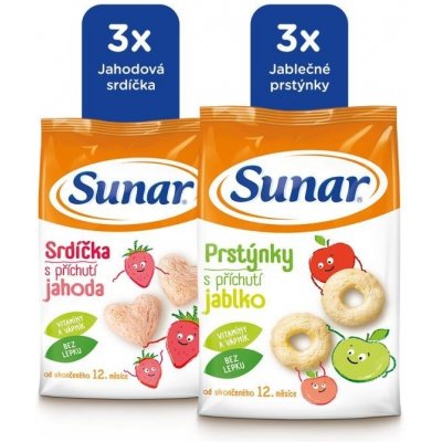 Sunar dětský mix jahodové a jablečné křupky 6 × 50 g – Sleviste.cz