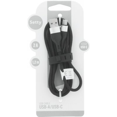 Setty GSM171582 USB-A - USB-C, 1,2m, černý – Hledejceny.cz