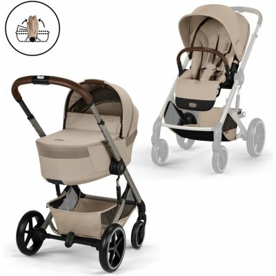 CYBEX Gold Balios S Lux + Balios Fold Cot 2026 TPE / Almond Beige | beige – Zboží Mobilmania