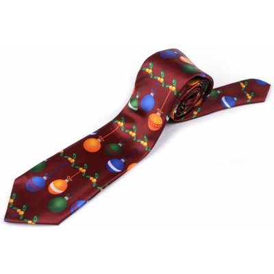 Saténová vánoční kravata 1 bordó