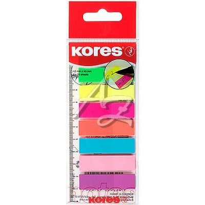 Kores samolepicí záložky 45x12mm/8x25ks Strips "na pravítku" – Hledejceny.cz