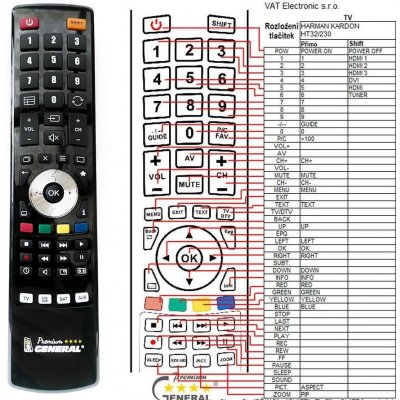 Dálkový ovladač General HARMAN KARDON HT32/230, HT40/230, HT46/230 – Hledejceny.cz