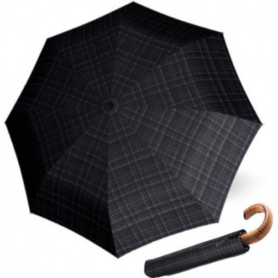 Knirps S.570 large prints check pánský vystřelovací deštník černý