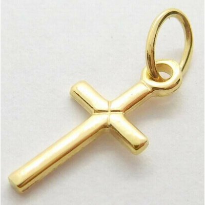 Klenoty Budín Dámský zlatý přívěsek křížek ze žlutého zlata 585 03387 – Zboží Dáma