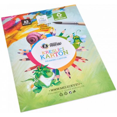 Kreslící recyklovaný karton bílý A3/180g/10 listů – Zboží Dáma