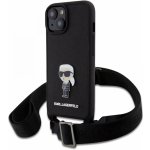 Pouzdro Karl Lagerfeld Saffiano Crossbody Metal Ikonik iPhone 15 Plus černé – Hledejceny.cz