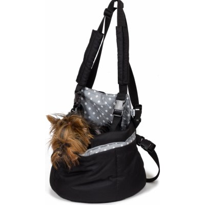 Iridog 2v1 Skippie 2 Batoh na psa černý s šedým puntíkem 26 x 32 x 20 cm – Hledejceny.cz