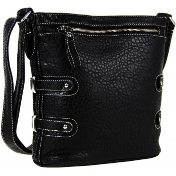 crossbody s jemným kroko vzorem 611-2 černá