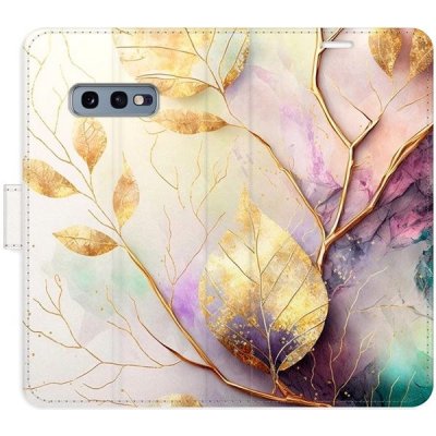 Pouzdro iSaprio flip Gold Leaves 02 Samsung Galaxy S10e – Zboží Mobilmania