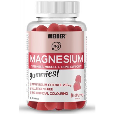 Weider Magnesium želatinové bonbóny hořčík a inulin malina 48 kapslí – Hledejceny.cz