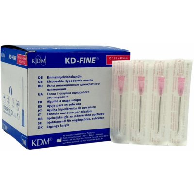 KDM Injekční jehla KD-Fine 18G 1,2 x 40 mm růžová 100 ks – Sleviste.cz