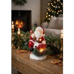Dekorace MagicHome, Santa s erbem, LED, terakota, 10x8,2x13,7 cm – Hledejceny.cz