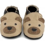 Ebooba Kožené capáčky s koženou podrážkou méďa Hnědá – Zboží Dáma