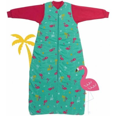 ORGANICKÁ BAVLNA Plameňáci CELOROČNÍ dětský spací pytel s ODEPÍNACÍMI RUKÁVY – Zboží Mobilmania
