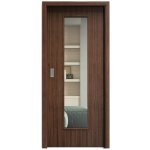 Sapeli Elegant Komfort M55 posuvné ořech americký 60 x 210 cm Čiré sklo – Hledejceny.cz
