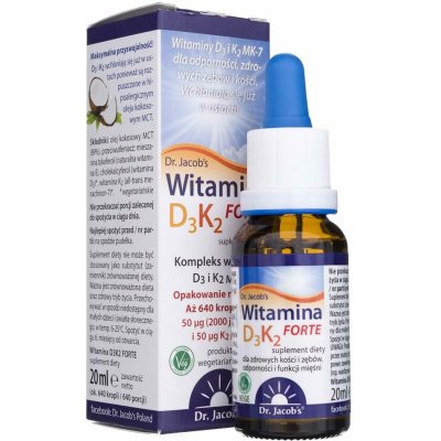 Dr. Jacob's Vitamin D3+K2 Forte kapky 20 ml – Hledejceny.cz