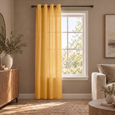 MyBestHome GOLD Dekorační závěs EASY TOP hořčicový s kroužky 140x250 cm – Hledejceny.cz