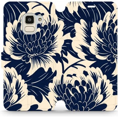 Mobiwear - Samsung Galaxy J6 2018 - VA40S Modré a béžové květy