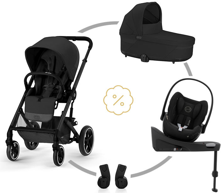 Cybex SET BALIOS S LUX + korba + adaptéry + autosedačka Cloud G + základna G MOON BLACK 2024