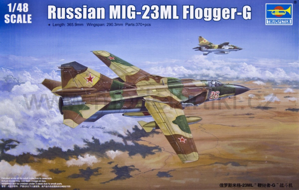 Trumpeter slepovací model Russian MIG 23ML Flogger G 1:48