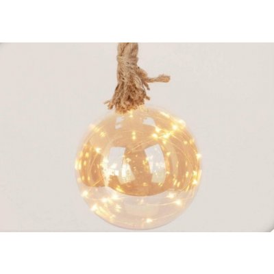 Home Styling Collection Vánoční koule LED s provázkem O 15 cm hnědá – Zbozi.Blesk.cz