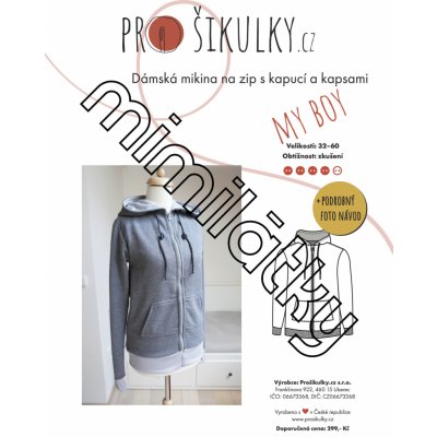 Dámská mikina na zip MY BOY | 32-60 - Česky – Zboží Dáma