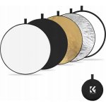 K&F Concept K&F 110cm round reflector Light diffuser 5 in 1 foldable multi-disc with tote bag - translucent, sil – Hledejceny.cz