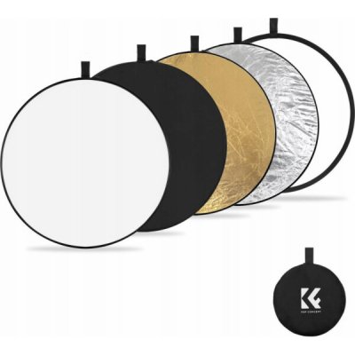 K&F Concept K&F 110cm round reflector Light diffuser 5 in 1 foldable multi-disc with tote bag - translucent, sil – Hledejceny.cz