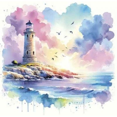 IHR Ideal Home Range Ubrousek 33x33cm Maják akvarel – Hledejceny.cz