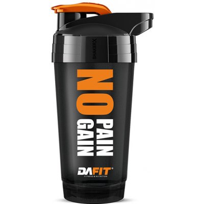 Dafit Šejkr NO PAIN NO GAIN 700 ml černý, oranžové víčko – Zboží Mobilmania